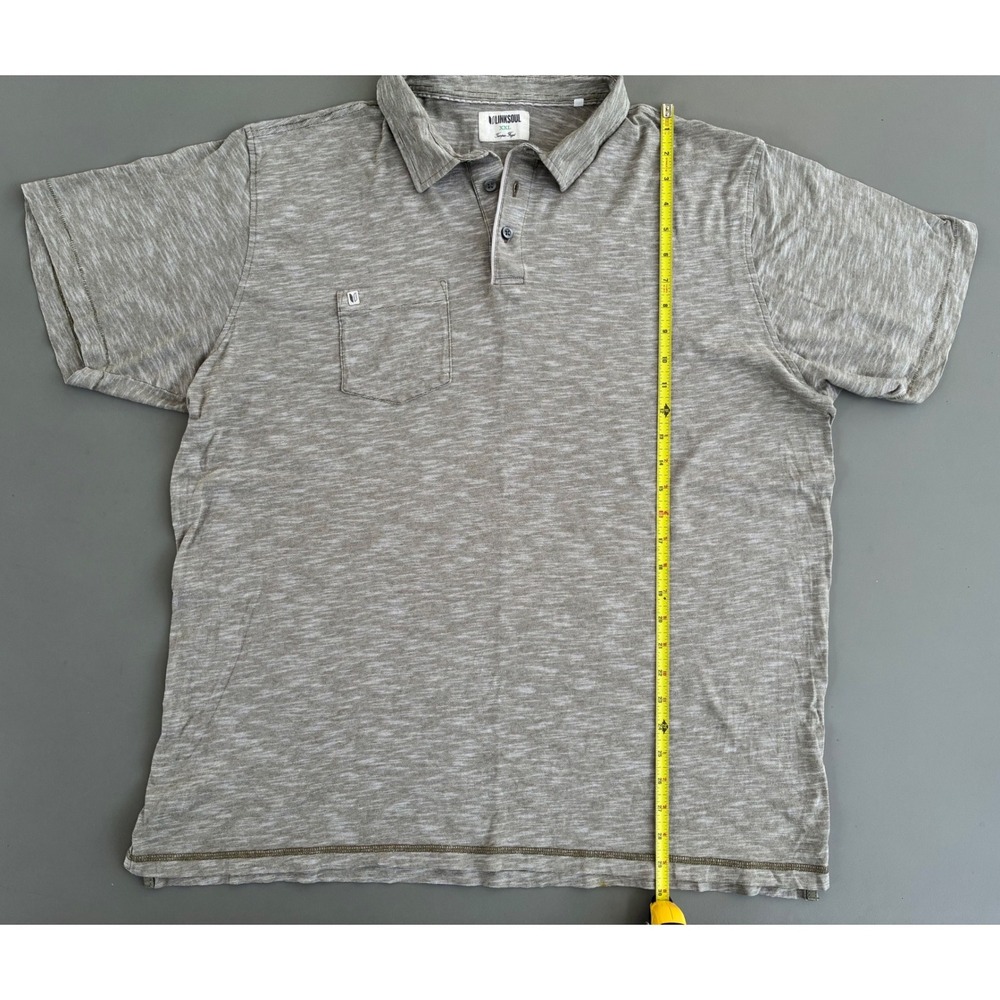 Linksoul Mens XXL Olive Green Knit Cotton Short Sleeve Polo Shirt - Picture 3 of 7